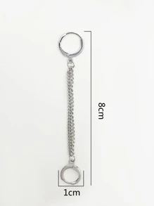 1 pieza Arete con diseño de cadena - Plateado - Ver 4