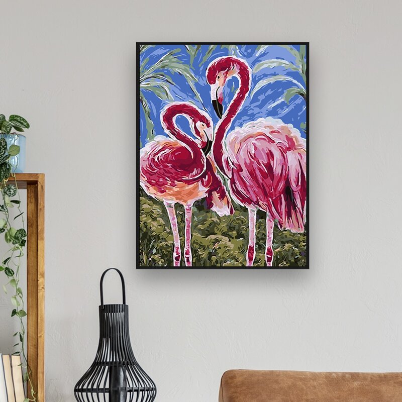 

Flamingo Print DIY Diamond Unframed Painting, Multicolor