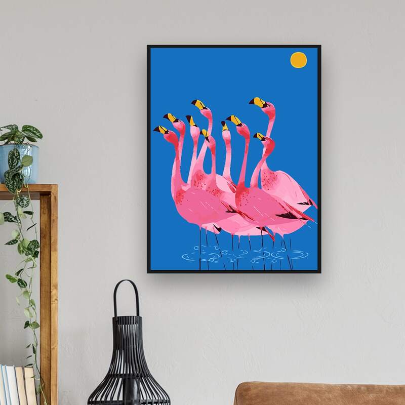 

Flamingo Print DIY Diamond Unframed Painting, Multicolor