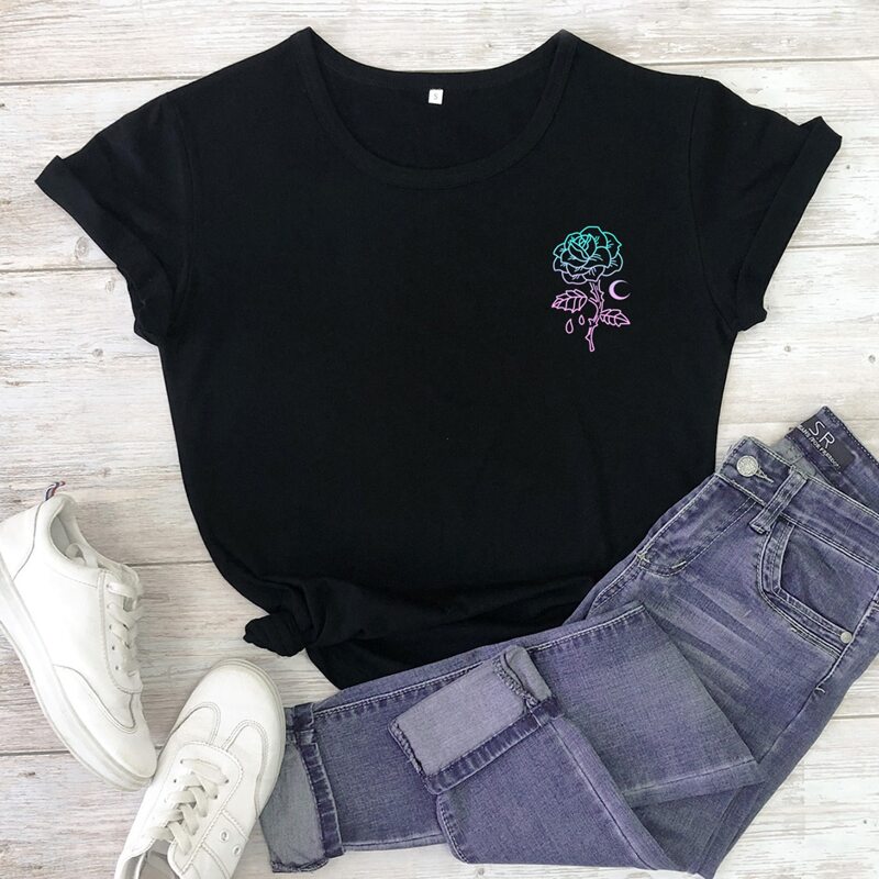 

Floral Graphic Tee, Black