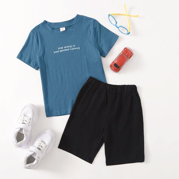 

Toddler Boys Slogan Graphic Tee & Track Shorts, Blue