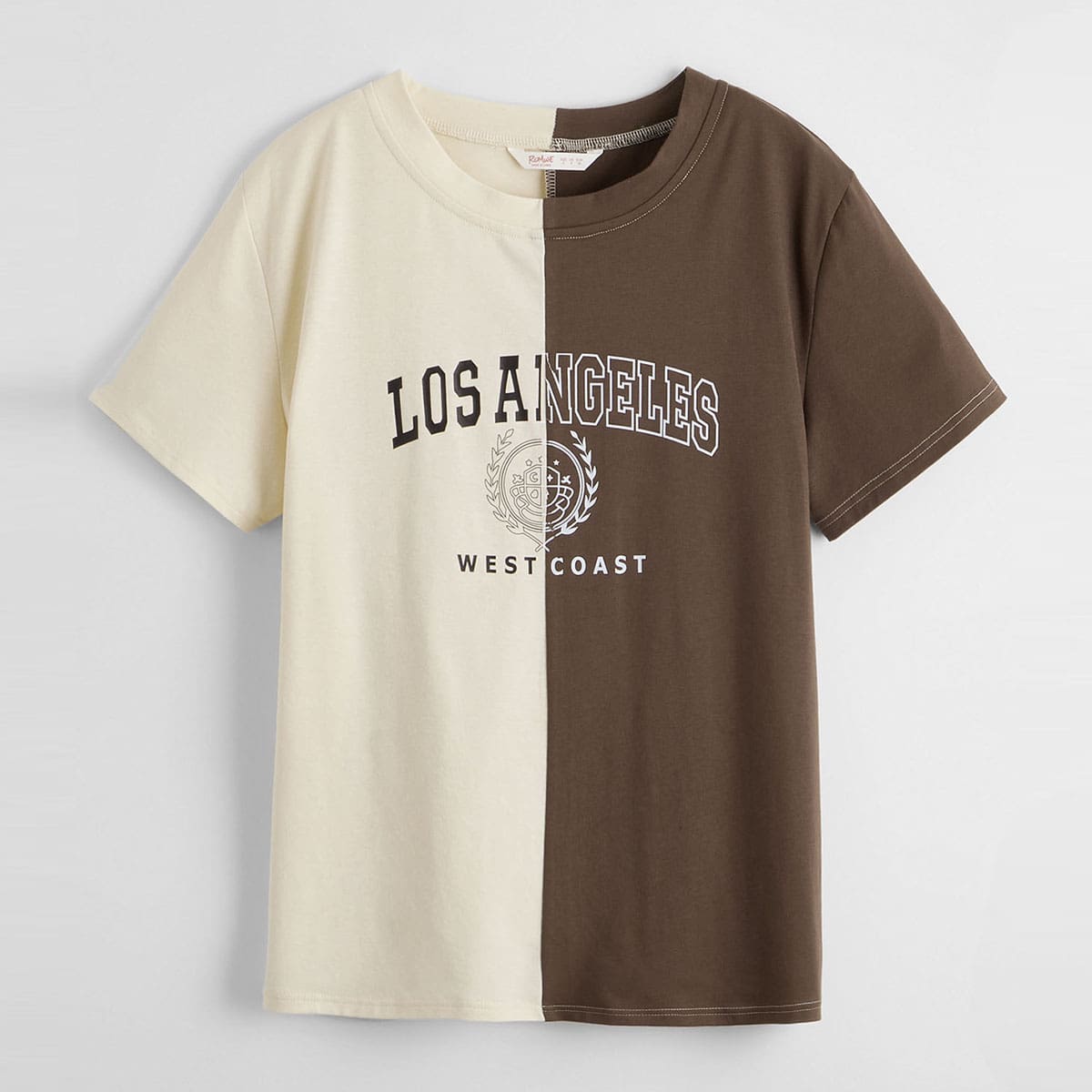 

Two Tone Letter Graphic Tee, Multicolor