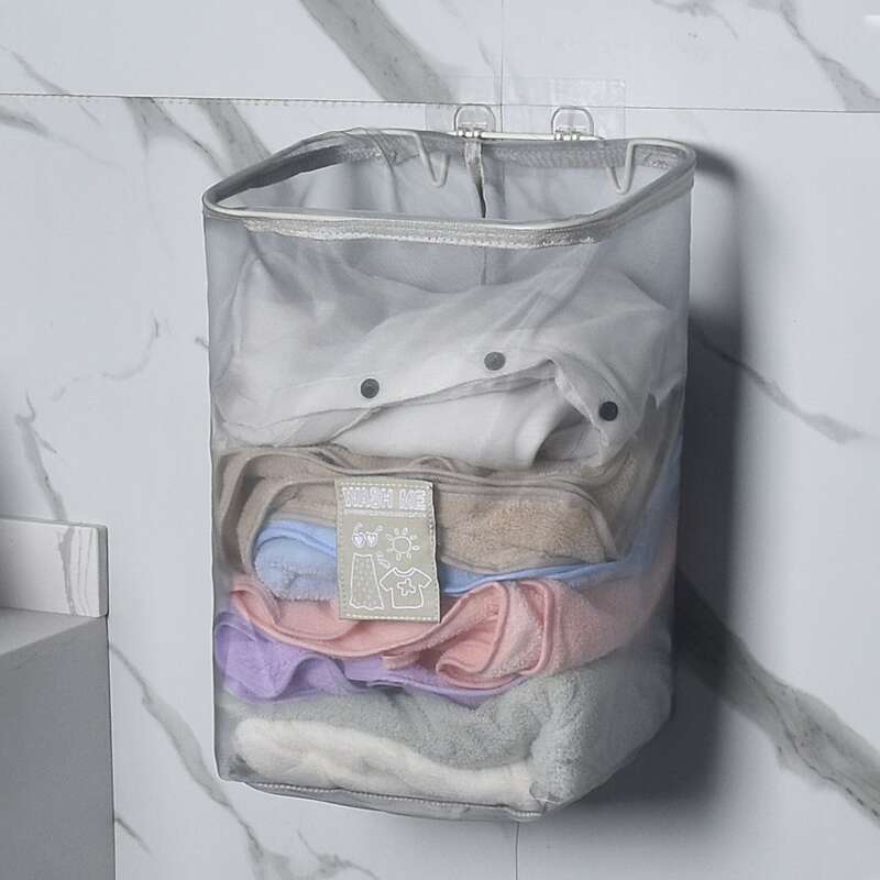 

1pc Wall Mounted Clothes Storage Basket, Grey