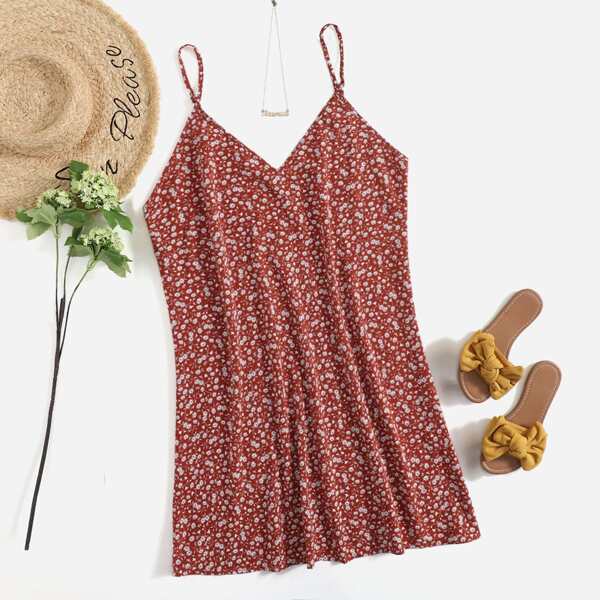 

Plus Ditsy Floral Cami Dress, Red