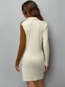 SHEIN Unity Đầm Nút Xù Khối Màu Giải trí - Nhiều màu - Xem 2