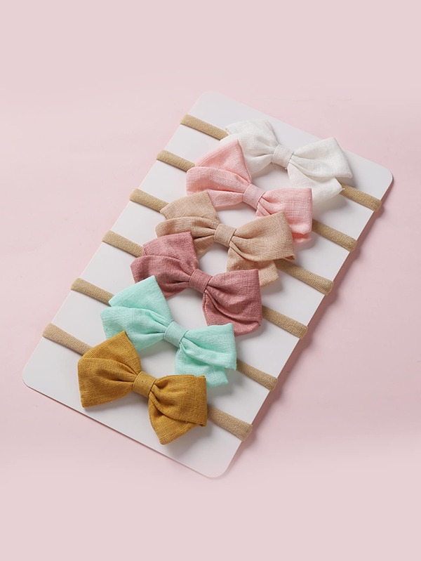 小女童6入組蝴蝶結裝飾髮帶