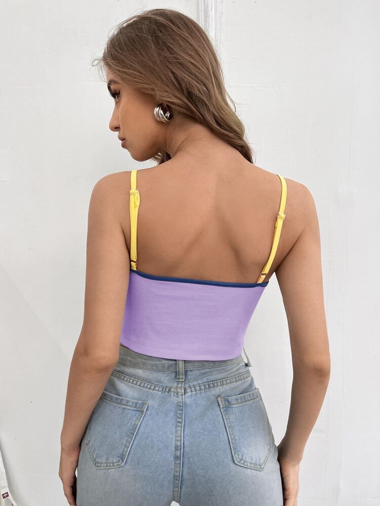 LGBT Heart Embroidery Cami Top - Purple - View 2