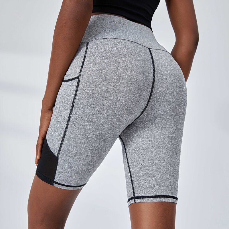 

Contrast Mesh Colorblock Sports Shorts With Phone Pocket, Light grey