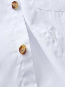 SHEIN 小男童口袋小高領襯衫