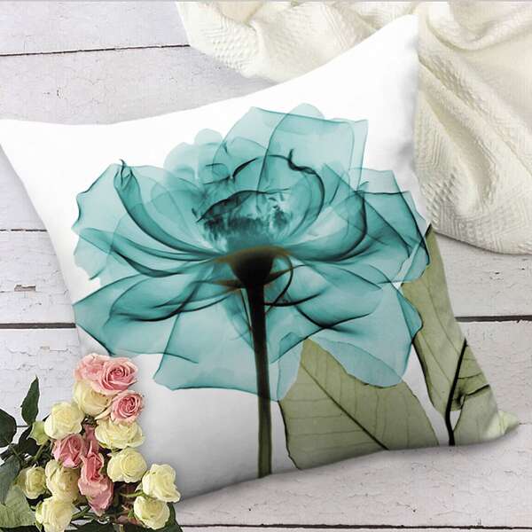 

Flower Print Cushion Cover Without Filler, Multicolor