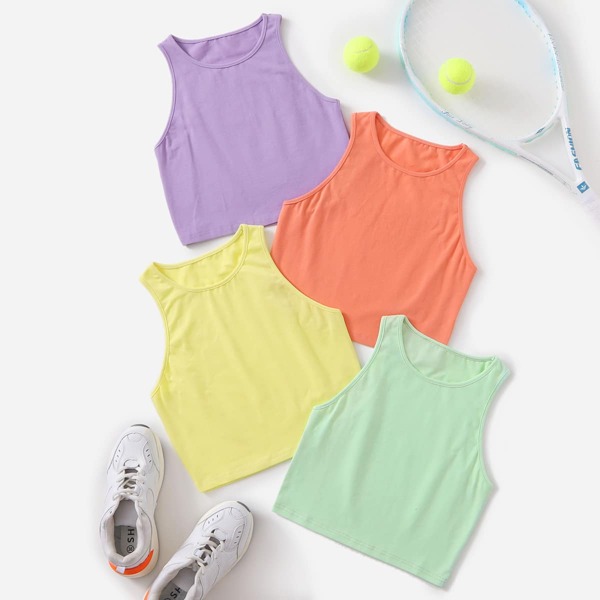 

4 Pack Solid Sports Tee, Multicolor