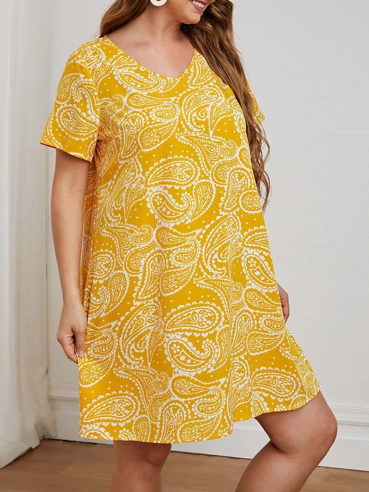 EMERY ROSE Vestido túnico con paisley - Amarillo - Añade 1