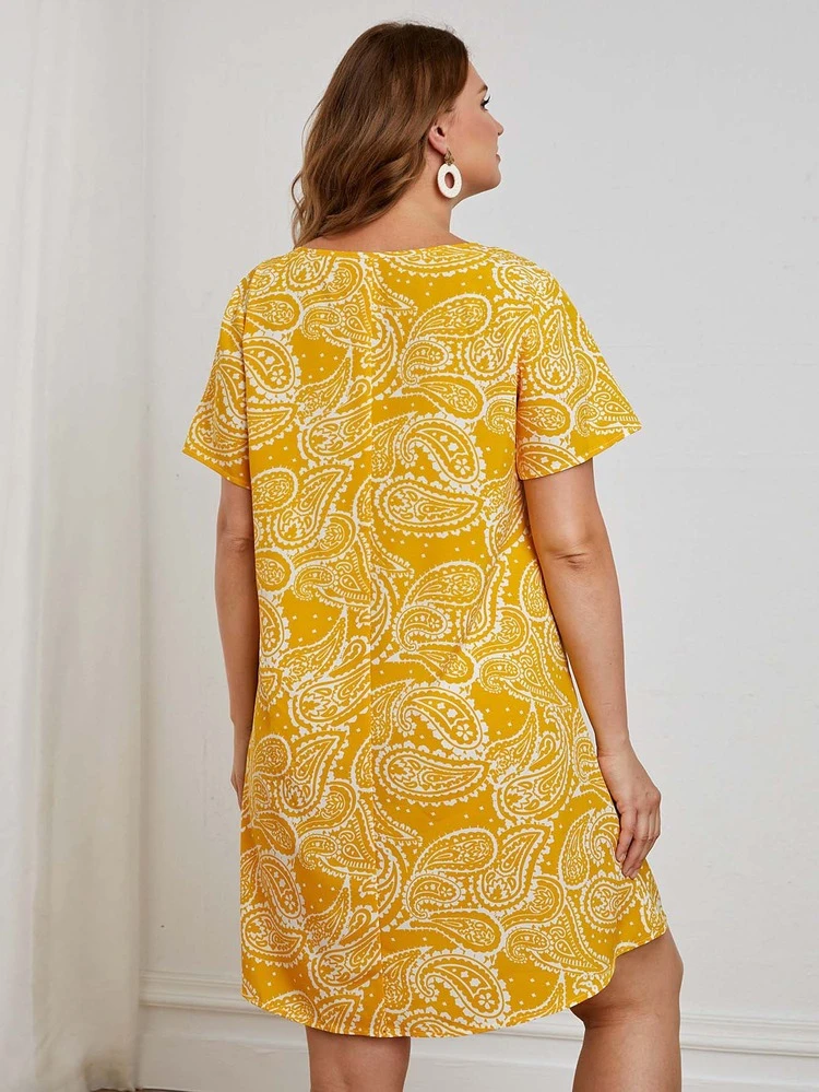 EMERY ROSE Vestido túnico con paisley - Amarillo - Añade 2