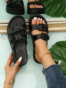 Giày bệt dày và Dép nêm Nữ - màu đen - Xem 1