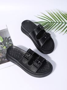 Giày bệt dày và Dép nêm Nữ - màu đen - Xem 7