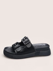 Giày bệt dày và Dép nêm Nữ - màu đen - Xem 5