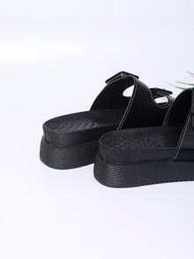 Giày bệt dày và Dép nêm Nữ - màu đen - Xem 3