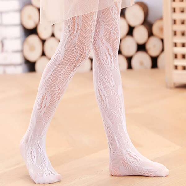 

Toddler Girls Hollow Out Fishnet Tights, White