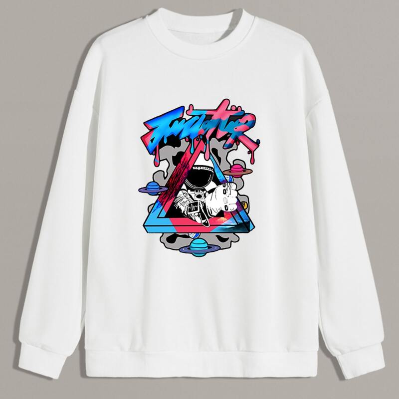 

Guys Graphic Print Sweatshirt, White