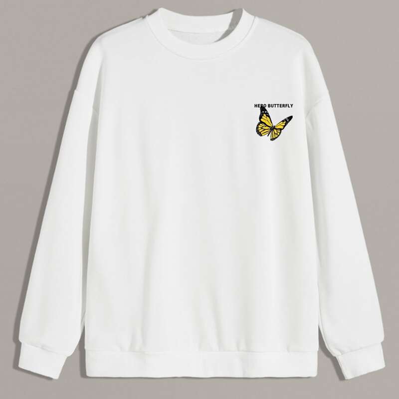 

Guys Butterfly Print Sweatshirt, White