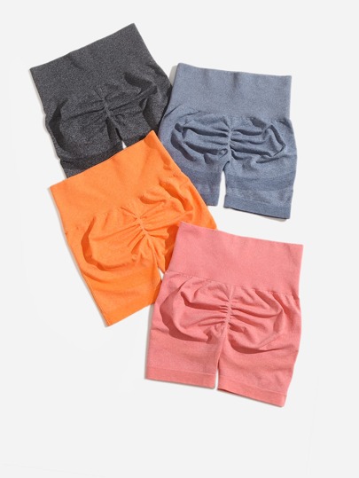 4 pezzi shorts sportivi con scrunch butt