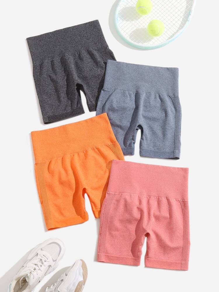 4pcs Scrunch Butt Sports Shorts