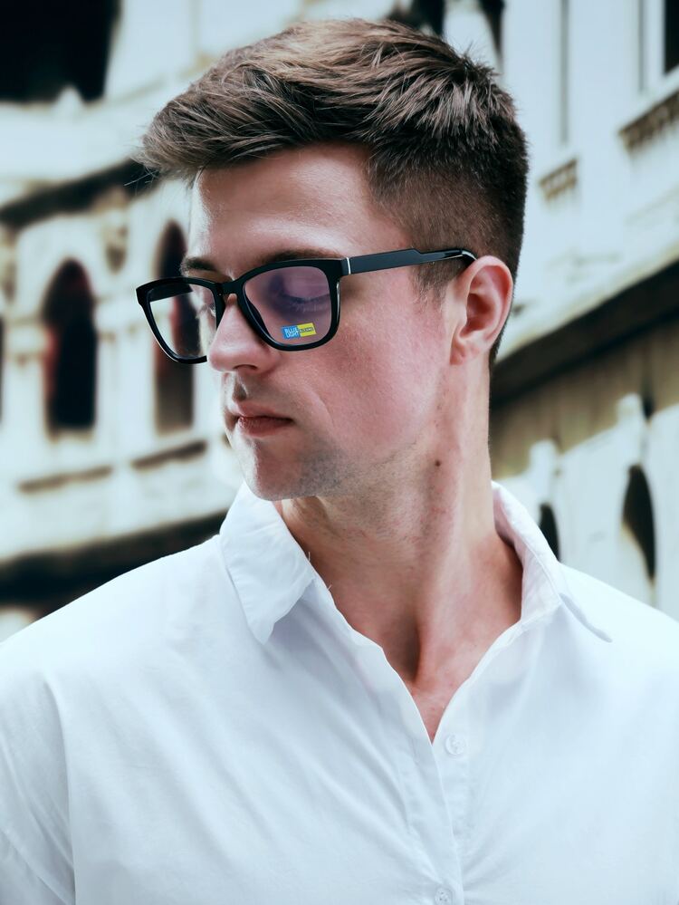 Men Fashion Design Eyeglasses For Daily Wear - Black - View 8
