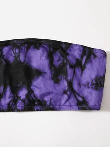 SHEIN Niñas Conjunto Top corto tubo de tie dye & Pantalones deportivos - Multicolor - Ver 3