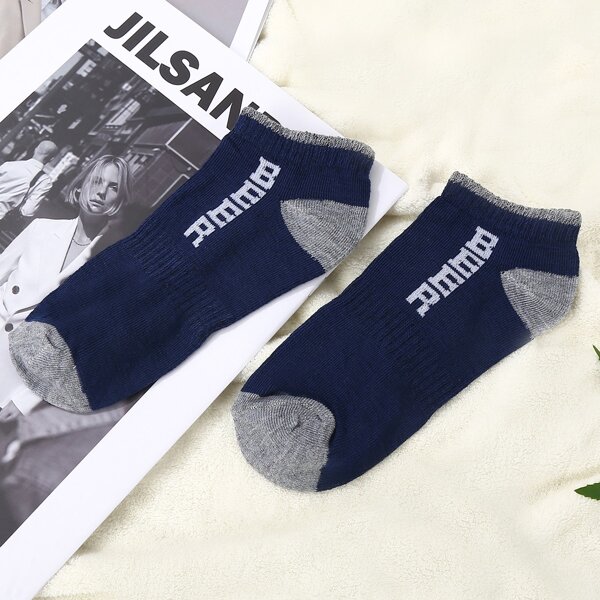 

Letter Graphic Ankle Socks, Navy blue