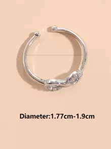 Anillo con diseño con diamante de imitación infinito - Plateado - Ver 5