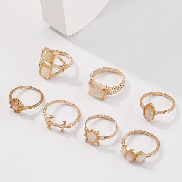 

7pcs Anchor Decor Ring, Gold