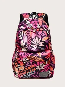 Mochila con patrón de hoja - Multicolor - Ver 1