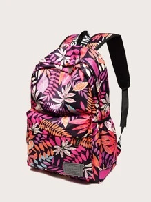 Mochila con patrón de hoja - Multicolor - Ver 3