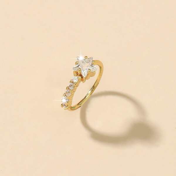 

Zircon Star Decor Nose Ring, Gold