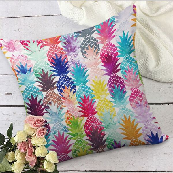

Pineapple Pattern Cushion Cover Without Filler, Multicolor