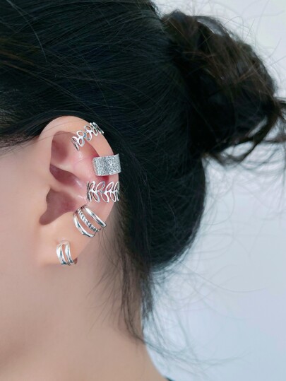 5 قطع أقراط أوراق الديكور