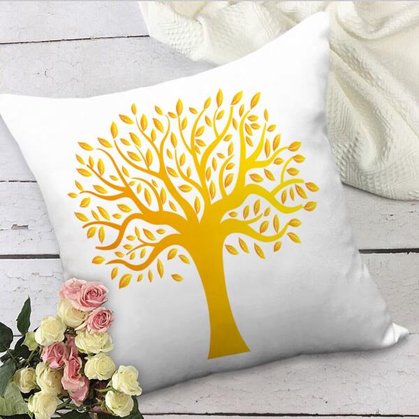 

Tree Print Cushion Cover Without Filler, Multicolor