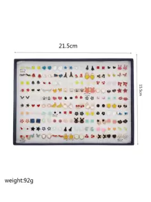 RINTOLER 100pairs Random Style Stud Earrings - Multicolor - View 3