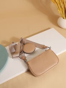 Mini Minimalist  Square Bag With Coin Purse - Khaki - View 3