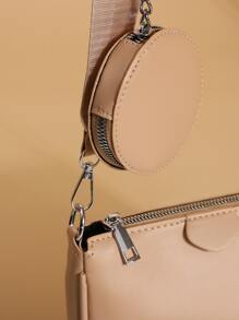 Mini Minimalist  Square Bag With Coin Purse - Khaki - View 5