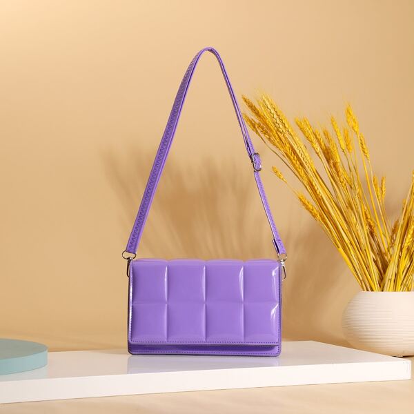 

Quilted Crossbody Bag, Purple