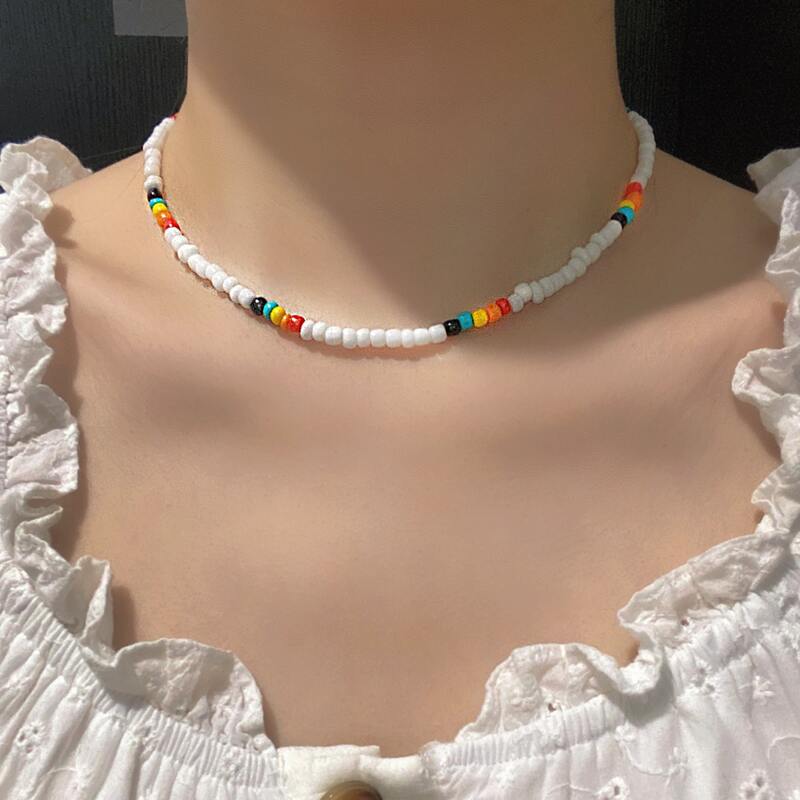 

Beaded Decor Necklace, Gold