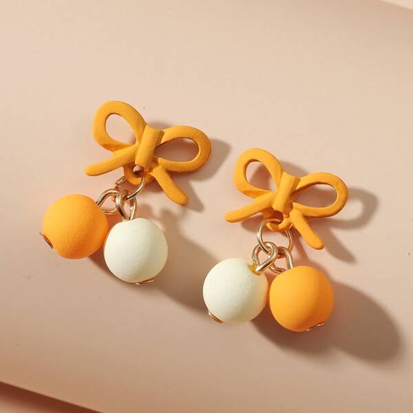 

Bow Knot Decor Earrings, Yellow