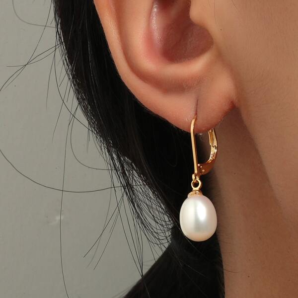 

Pearl Drop Earrings, Gold