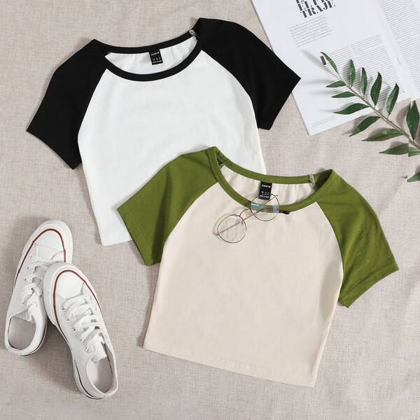 

2 Pack Colorblock Tee, Multicolor