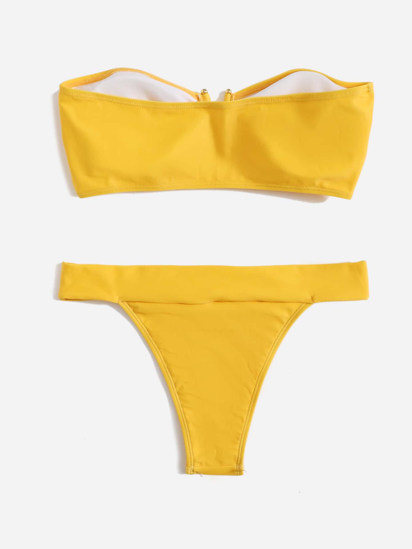 Solid V Wired Bandeau Bikini
