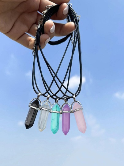 5 piezas Collar piedra