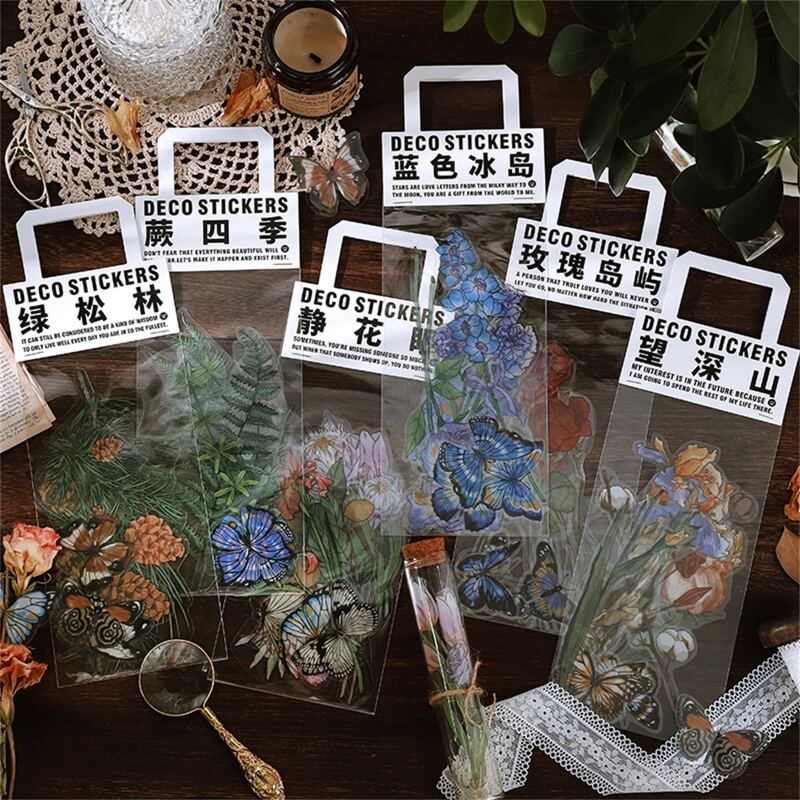 

10pcs Random Butterfly & Flower Pattern Sticker, Multicolor