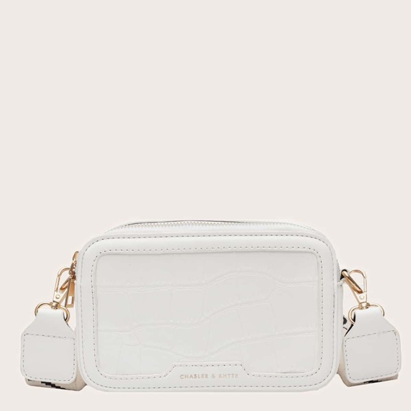 

Croc Embossed Crossbody Bag, White