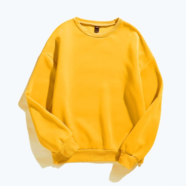 

Solid Round Neck Sweatshirt, Yellow